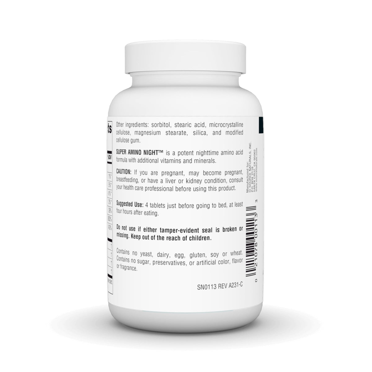 Source Naturals Super Amino Night - 240 Tablets - image 3