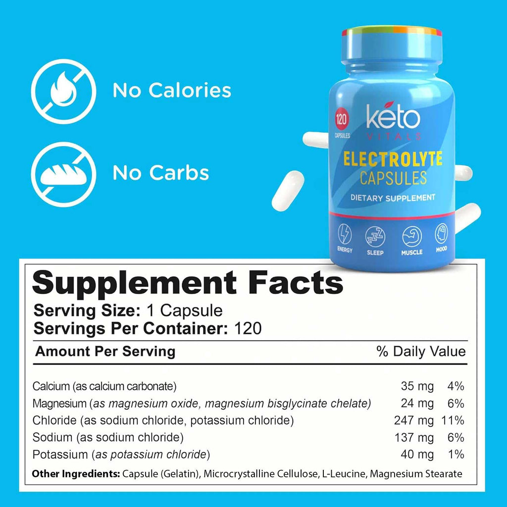 Keto Vitals Electrolyte Capsules - 120 Count - image 2