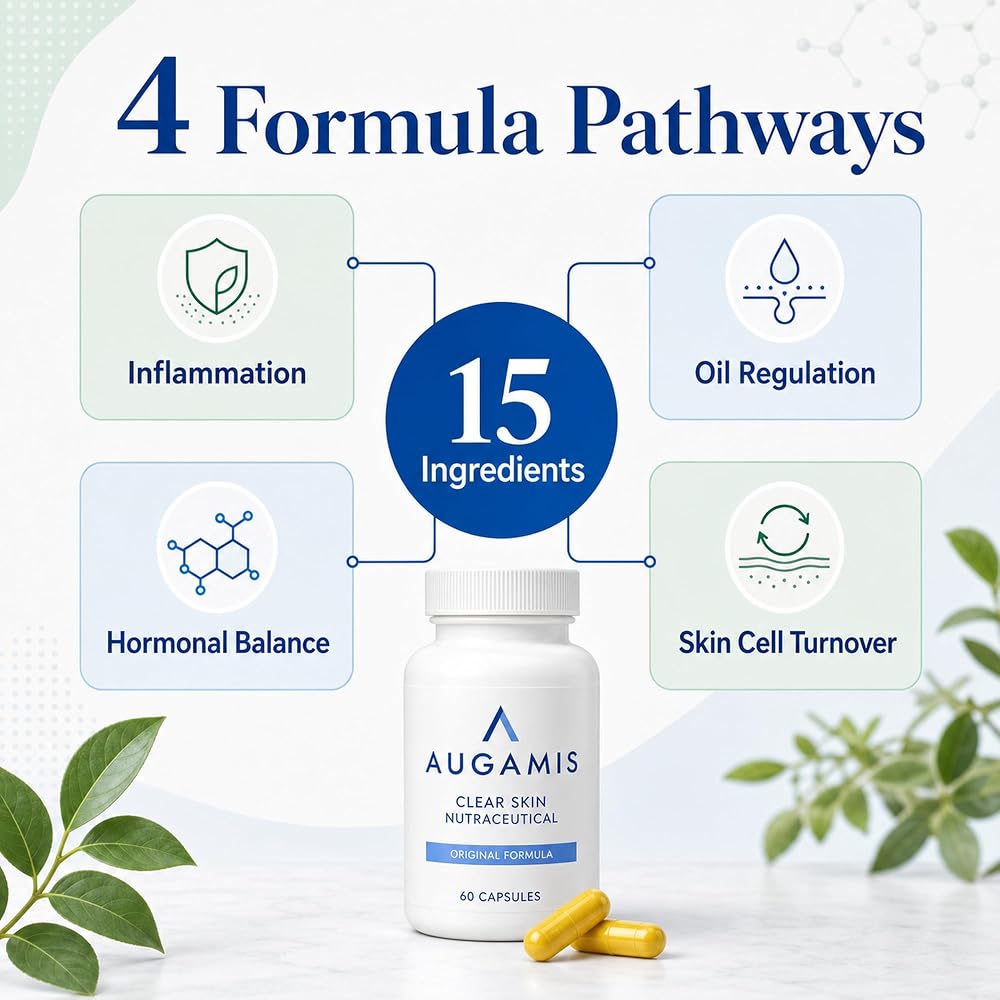 Augamis Hormonal Acne Treatment for Women - No DIM - (60 Capsules
