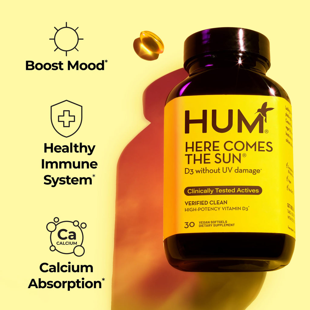 HUM Here Comes The Sun Vitamin D3 Immune Support - 30 Softgels - image 2