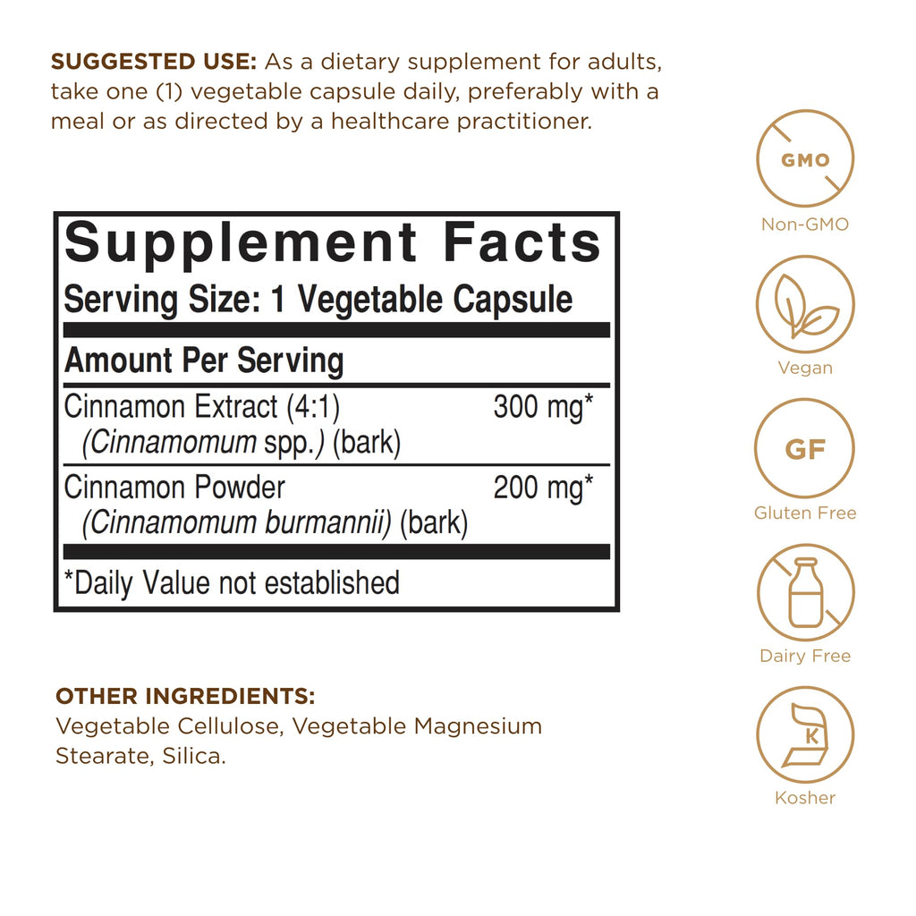 Solgar Cinnamon Vegetable Capsules - 100 Count - image 2