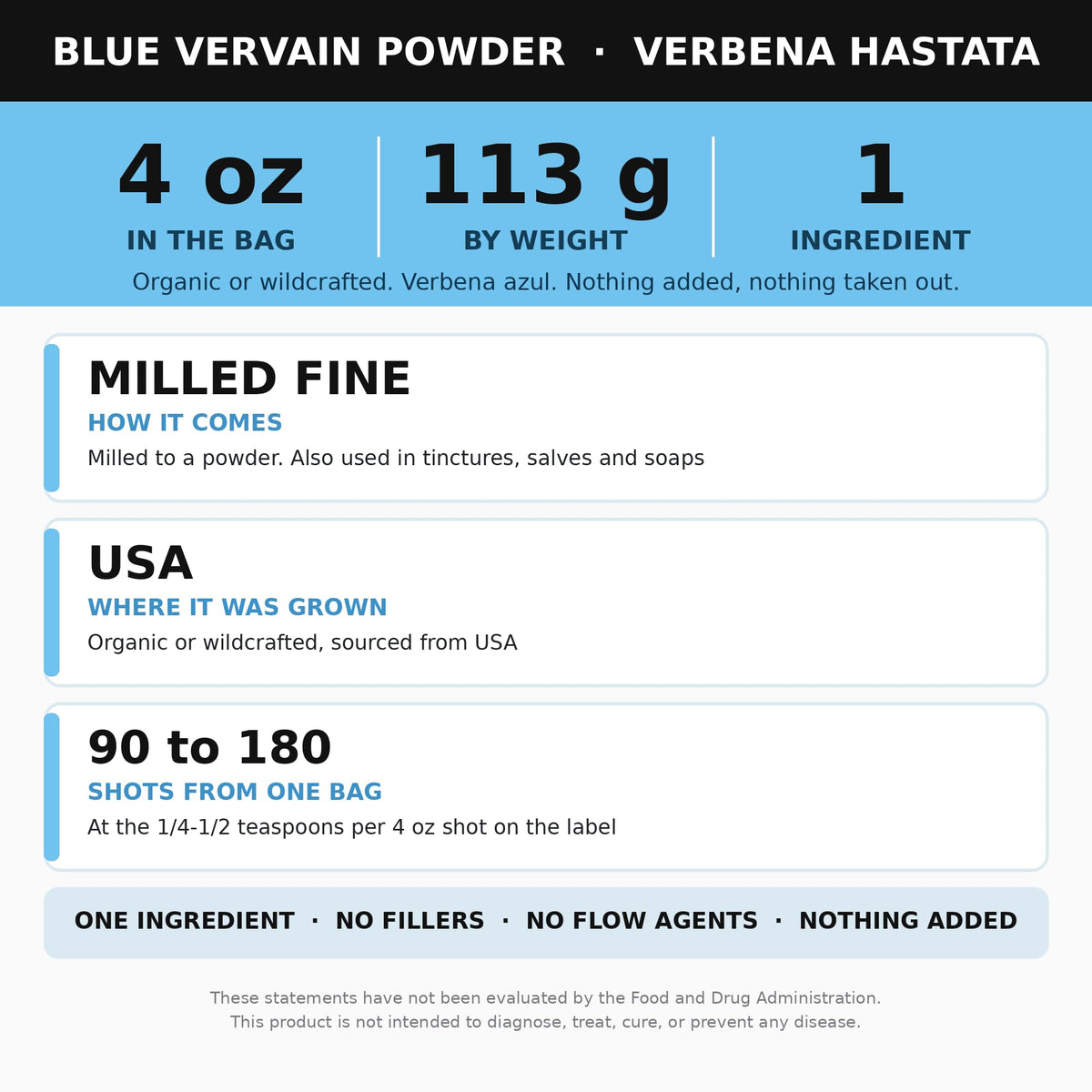 Alkaline Herb Blue Vervain Powder - 4 oz - image 3