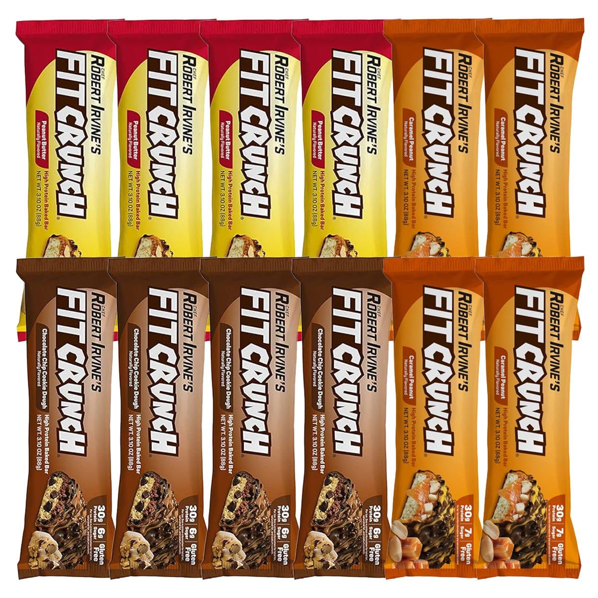 Fit Crunch Full Size Protein Bars Variety Pack - 12 Bars