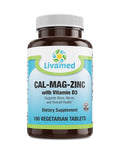 Livamed Cal-Mag-Zinc with Vitamin D3 Bone Strength - 100 Tablets