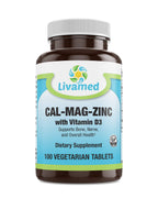Livamed Cal-Mag-Zinc with Vitamin D3 Bone Strength - 100 Tablets