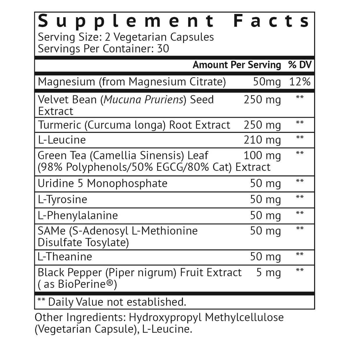 VitaMonk Dopamine Brain Food with Mucuna Pruriens - 60 Capsules - image 2