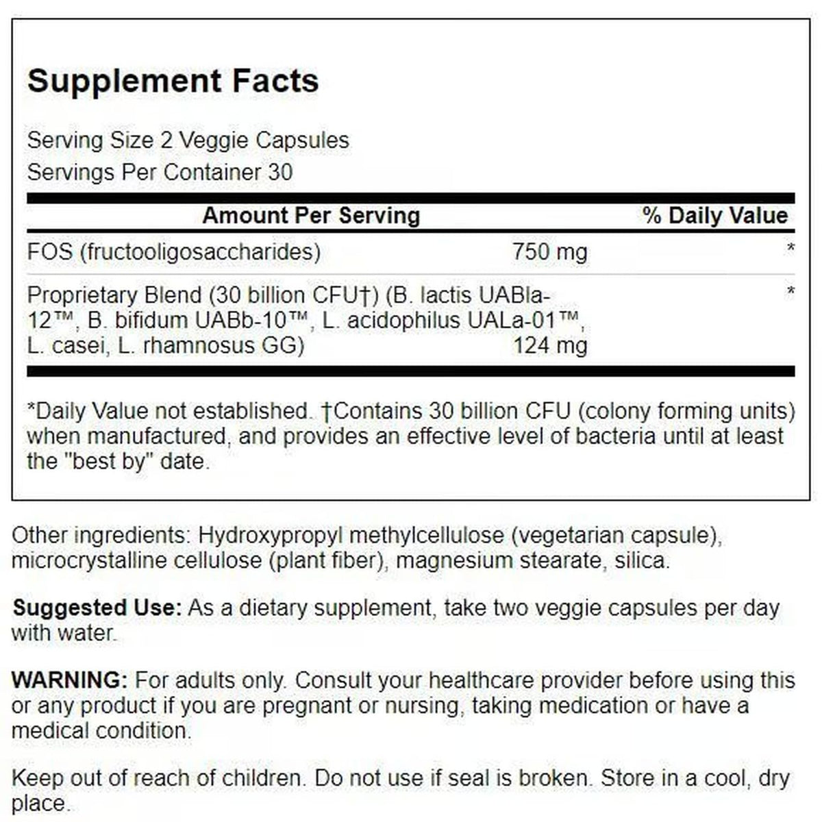Swanson Ultra Probiotic for Seniors 30 Billion CFU - 60 Vegetarian Capsules - image 2