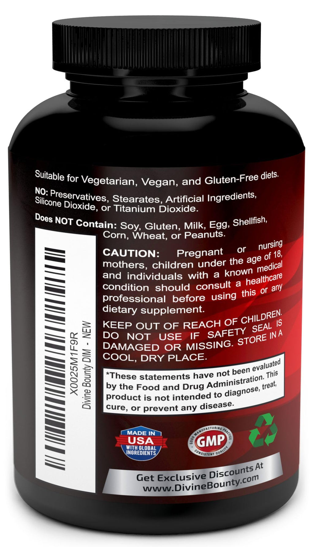 Divine Bounty DIM Supplement 250mg with Vitamin D3 - 90 Vegetarian Capsules - image 3