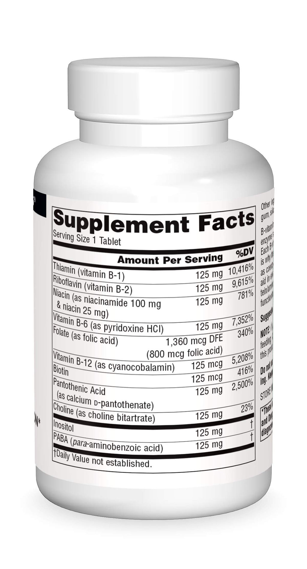 Source Naturals B-125 Vitamin B Complex - 90 Tablets - image 3