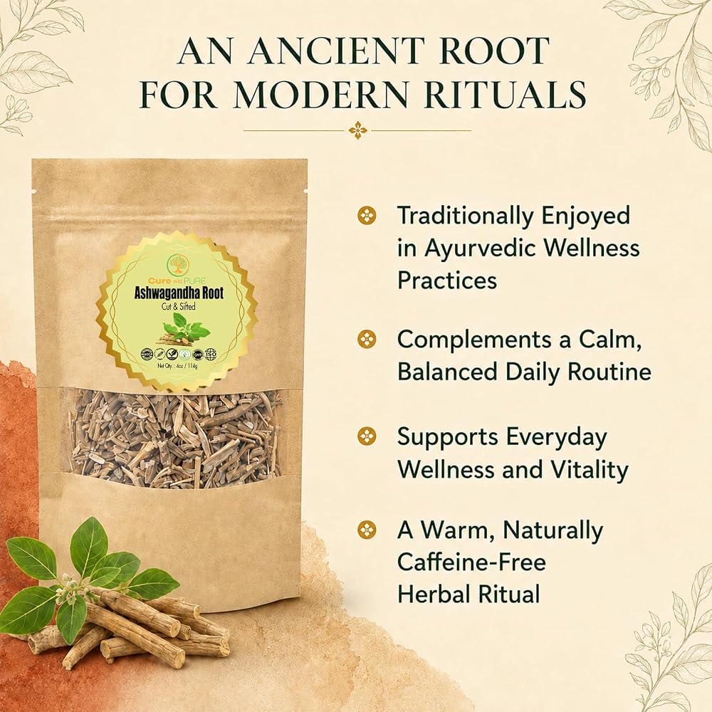 Cure wid Pure Organic Ashwagandha Root Cut & Sifted - 4 oz - image 3