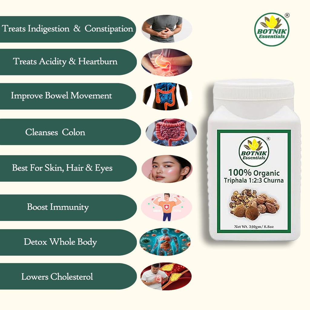 BOTNIK ESSENTIALS Organic Triphala 1:2:3 Churna Powder - 250g - image 4