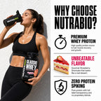 NutraBio Classic Whey Protein Powder Supplement - 25g of Protein Per