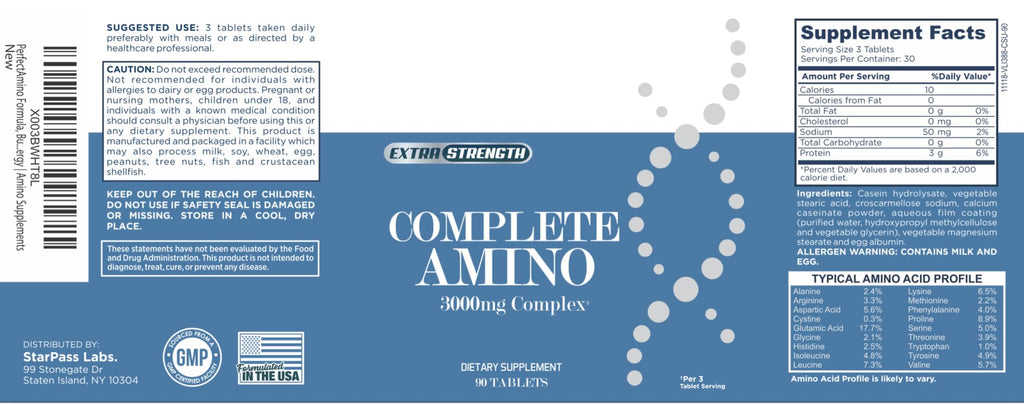 StarPass Labs Complete Amino Formula - 90 Capsules - image 2