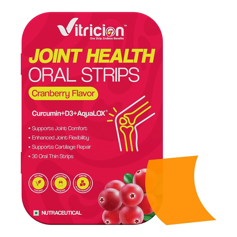 Vitricion Joint Support Oral Strips with Curcumin & D3 - 30 Strips
