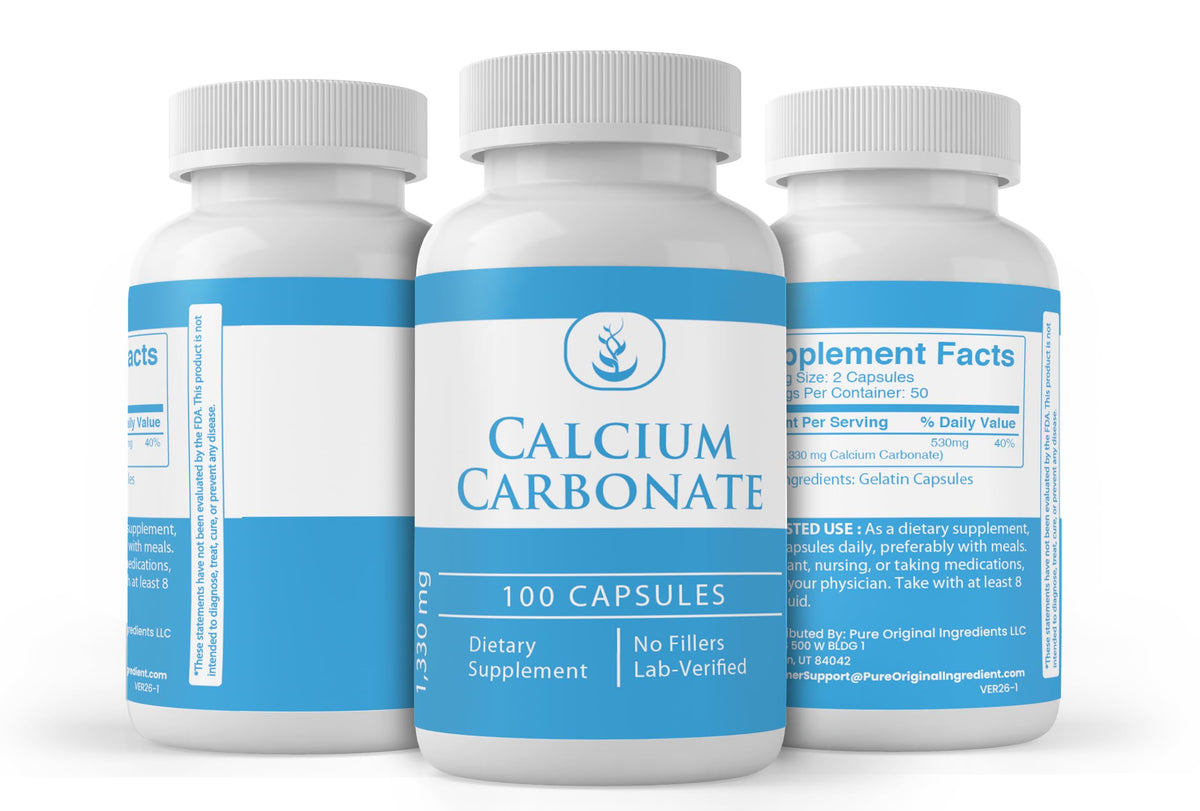 Pure Original Ingredients Calcium Carbonate - 100 Capsules - image 4