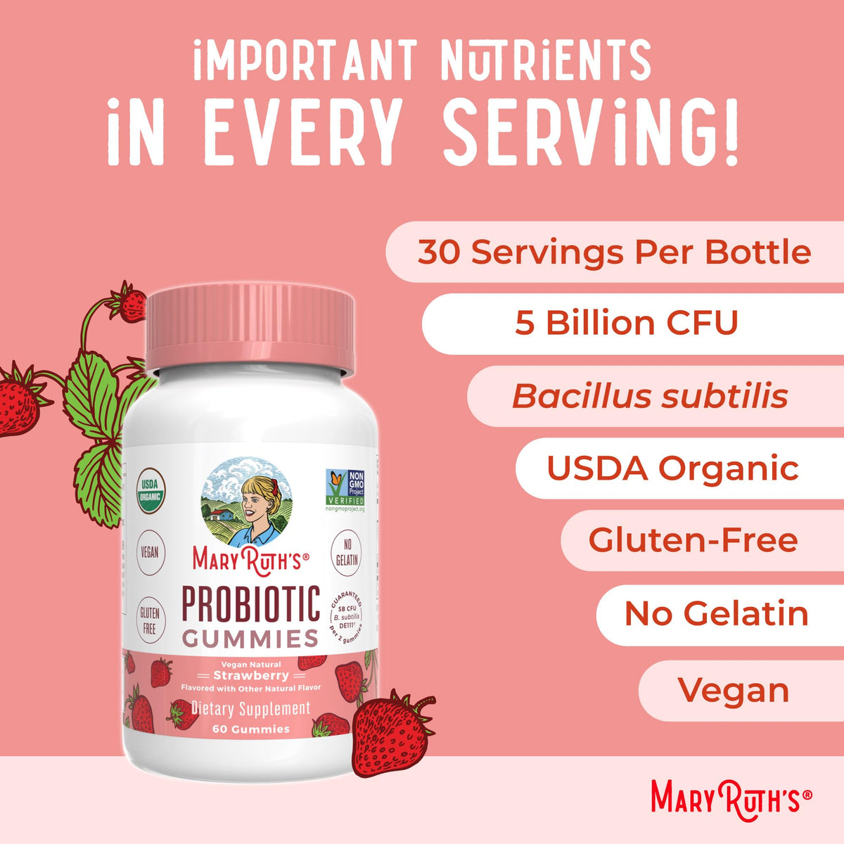 MARYRUTH'S Organic Probiotic Gummies Digestive Support - 60 Count - image 7