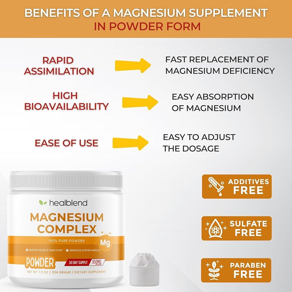 healblend Magnesium Complex Powder (Magnesium Citrate 350 mg in Each