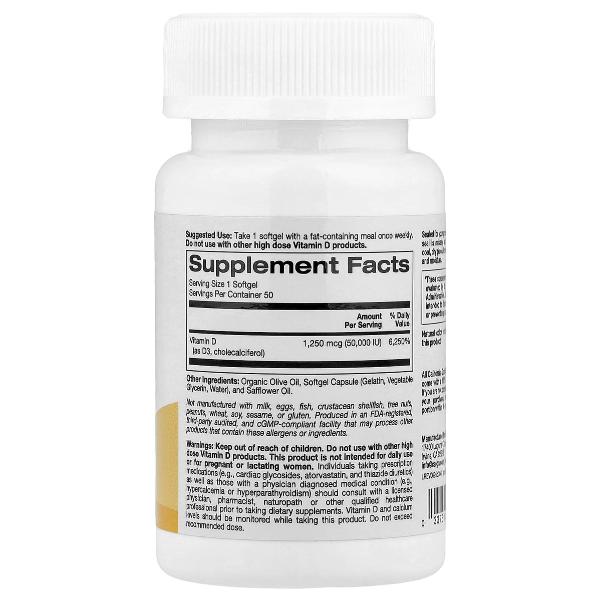 SuperNutrition SimplyOne Vitamin D3 50,000 IU - 50 Day Supply - image 2