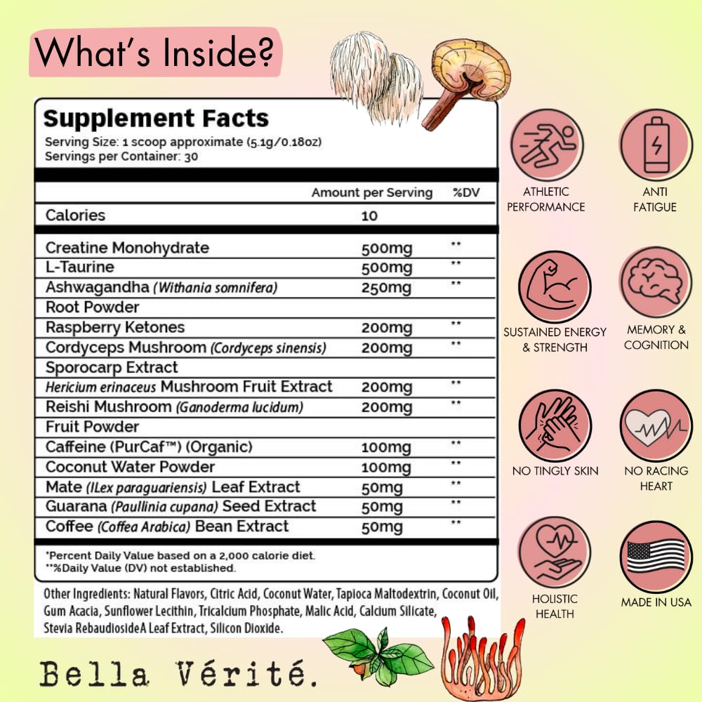 Bella Vérité Phyto Stim Pre-Workout Powder Energy - 30 Servings - image 7
