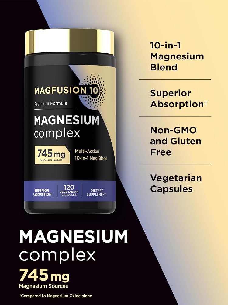 Magfusion-10 Magnesium Complex Supplement 745mg - 120 Capsules - image 4