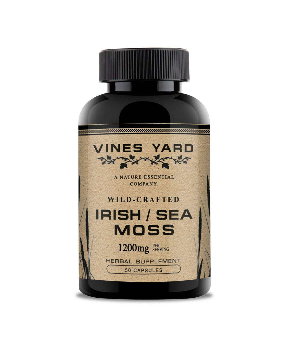 Vines Yard Sea Moss Herbal Supplement 1200mg - 50 Capsules
