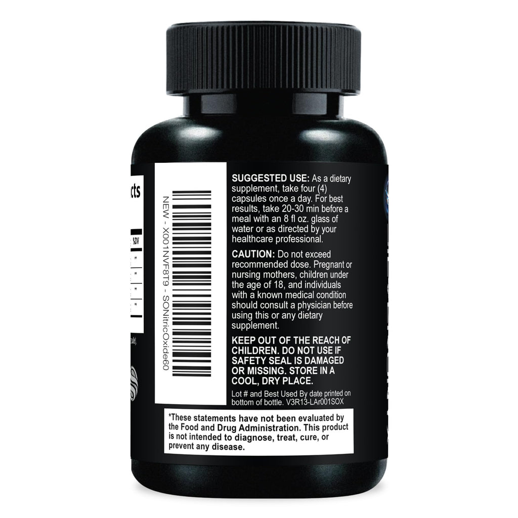 SILVERONYX Nitric Oxide Supplement 3000mg Blend - 3X Strength