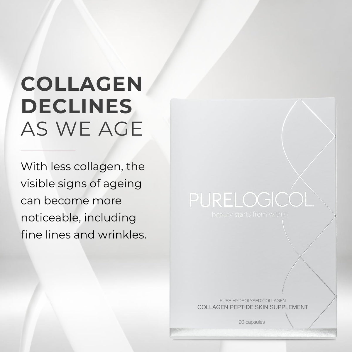 Purelogicol Collagen Peptide Skin Supplement - 90 Capsules - image 2