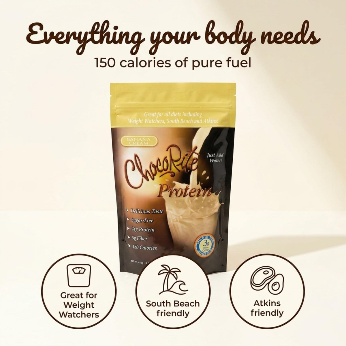 ChocoRite Protein Shake Powder Banana Cream - 14.7 oz - image 4