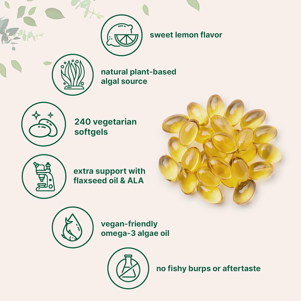 Micro Ingredients Vegan Omega 3 Algae Oil - 240 Softgels - image 5