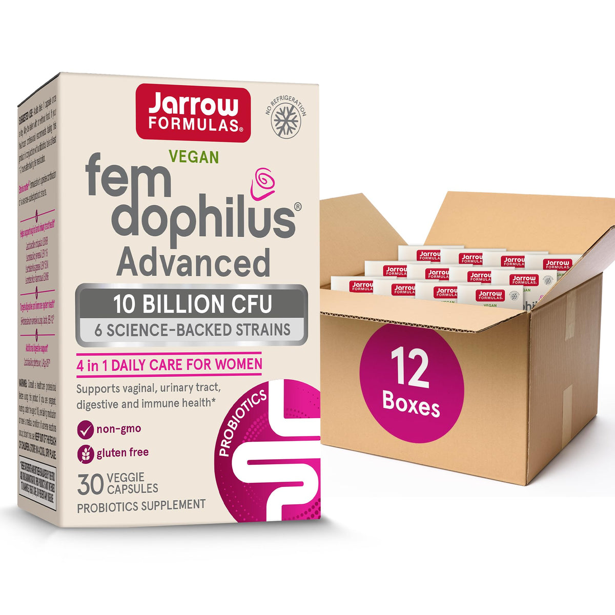 Jarrow Formulas Fem-Dophilus Advanced Vaginal & Digestive Probiotics