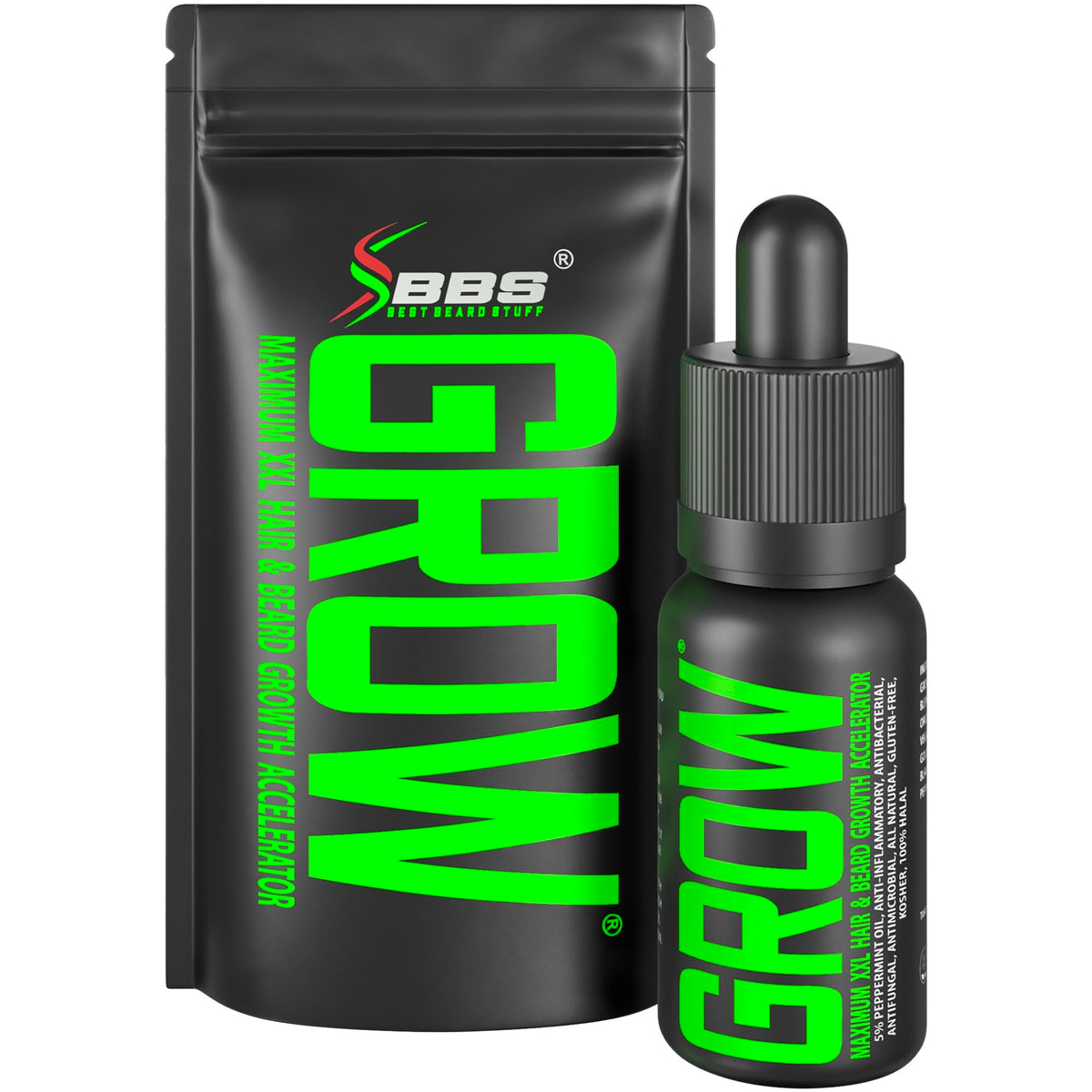 BBS BEST BEARD STUFF GROW Beard Growth Serum Oil - 1.02 Fl Oz