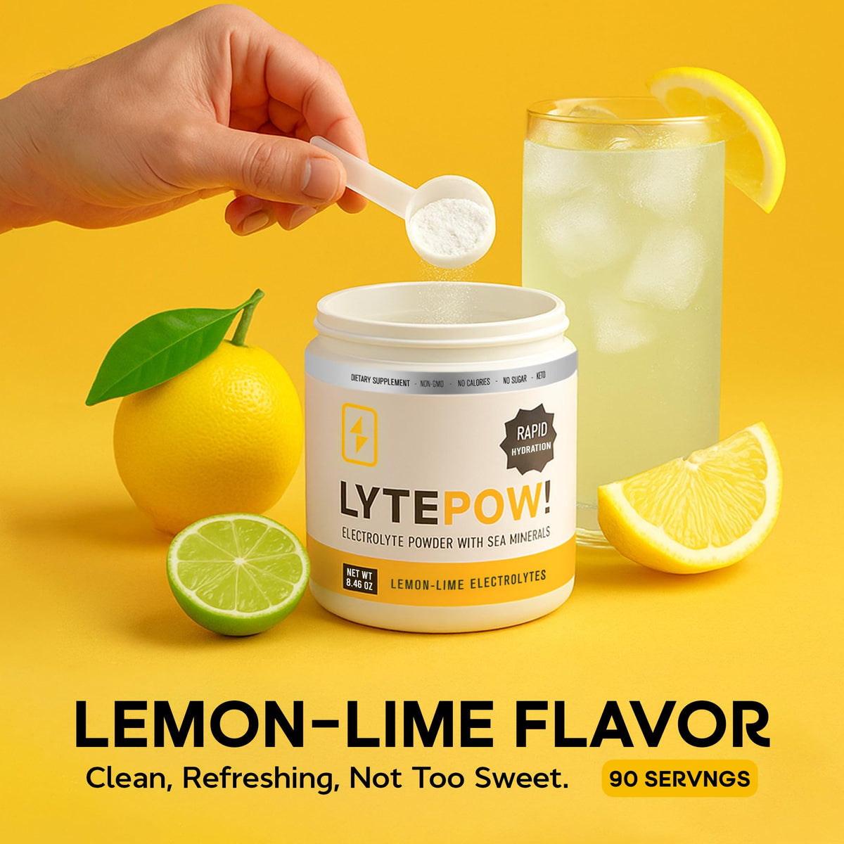 LyteLine Electrolytes Powder Sea Minerals Lemon-Lime - 90 Servings - image 4