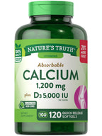Nature's Truth Calcium 1200 mg Plus Vitamin D3 5000 IU - 120 Count