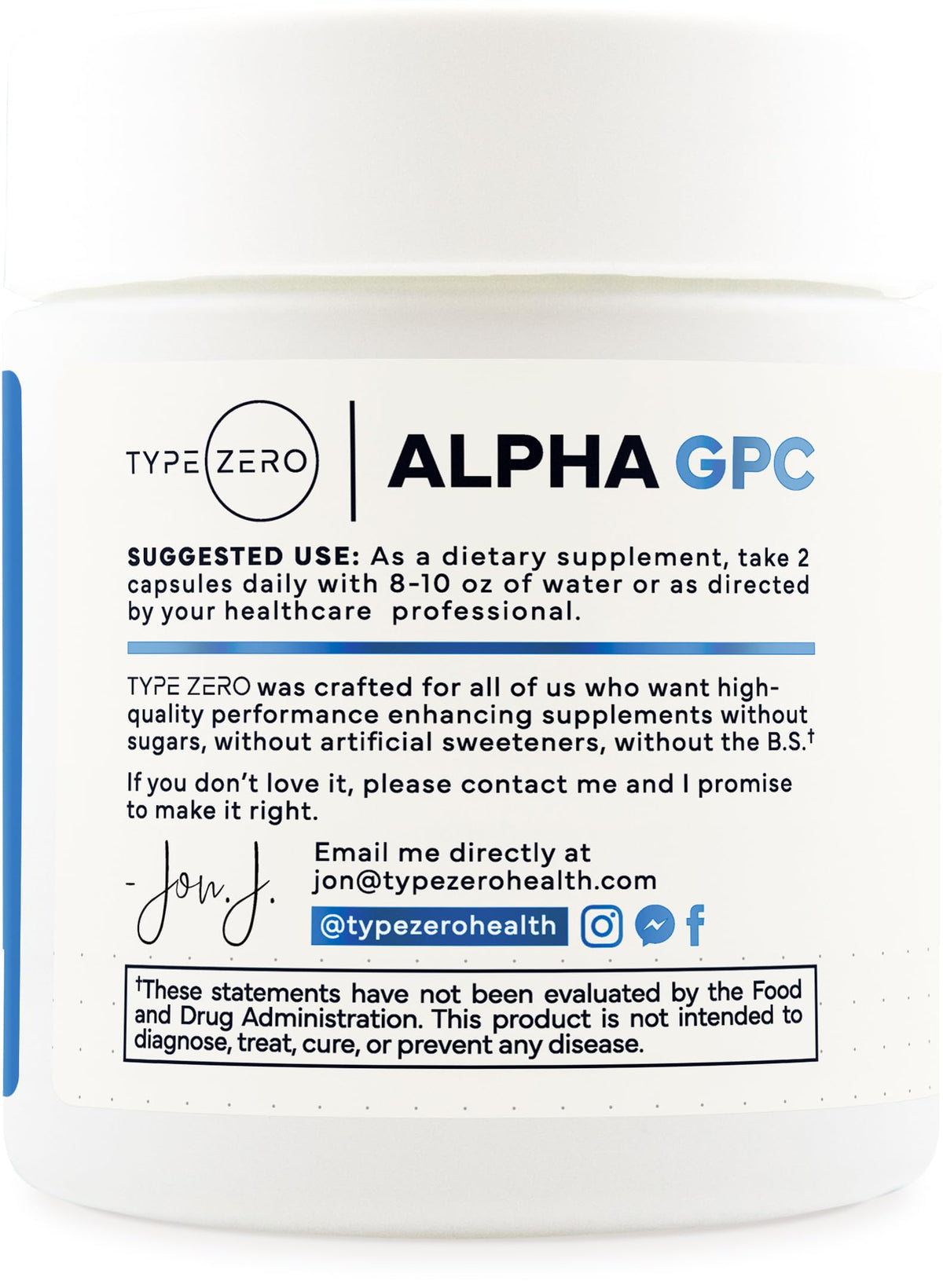 Type Zero Alpha GPC Choline Supplement 600mg - 90 Capsules - image 3