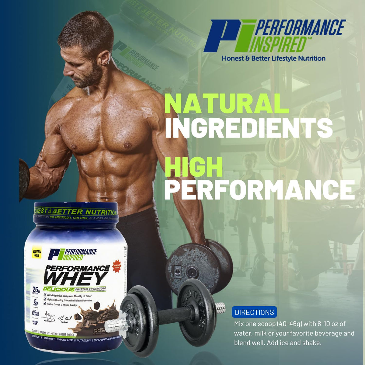 PERFORMANCE INSPIRED Nutrition WHEY Protein Powder Variation 2 LB