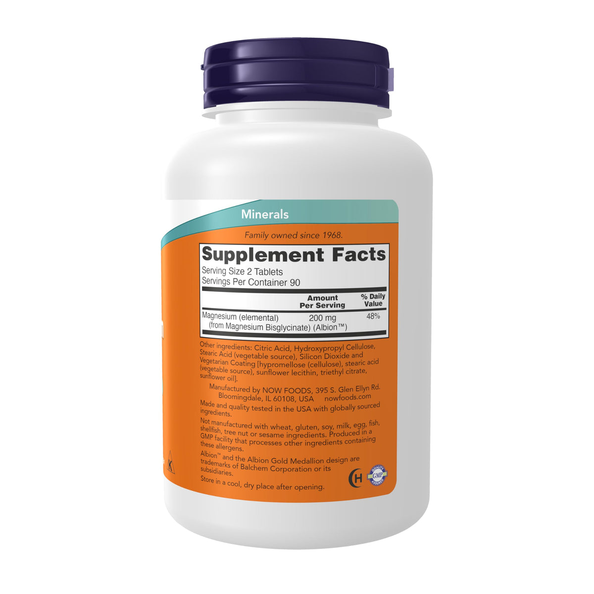 NOW Magnesium Glycinate 100 mg - 180 Tablets - image 2