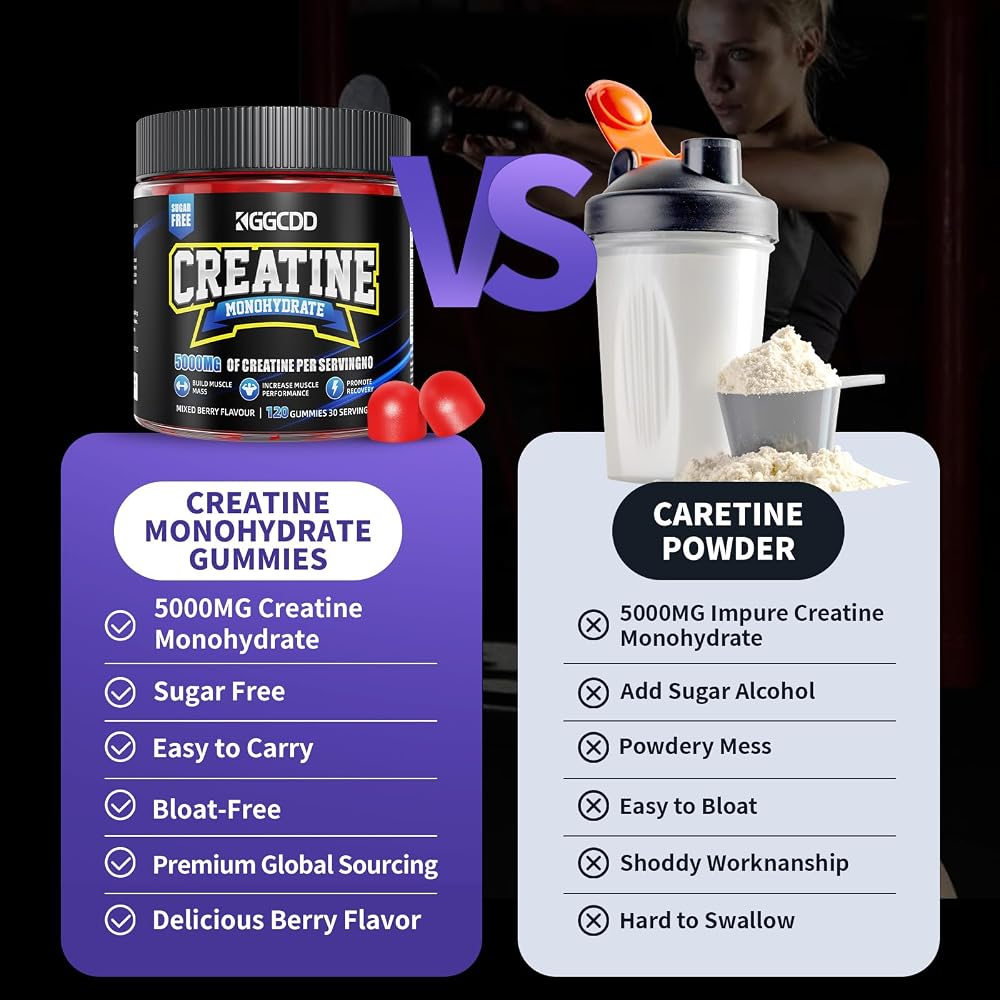 KGGCDD Creatine Monohydrate Gummies 5000mg - 120 Gummies - image 3