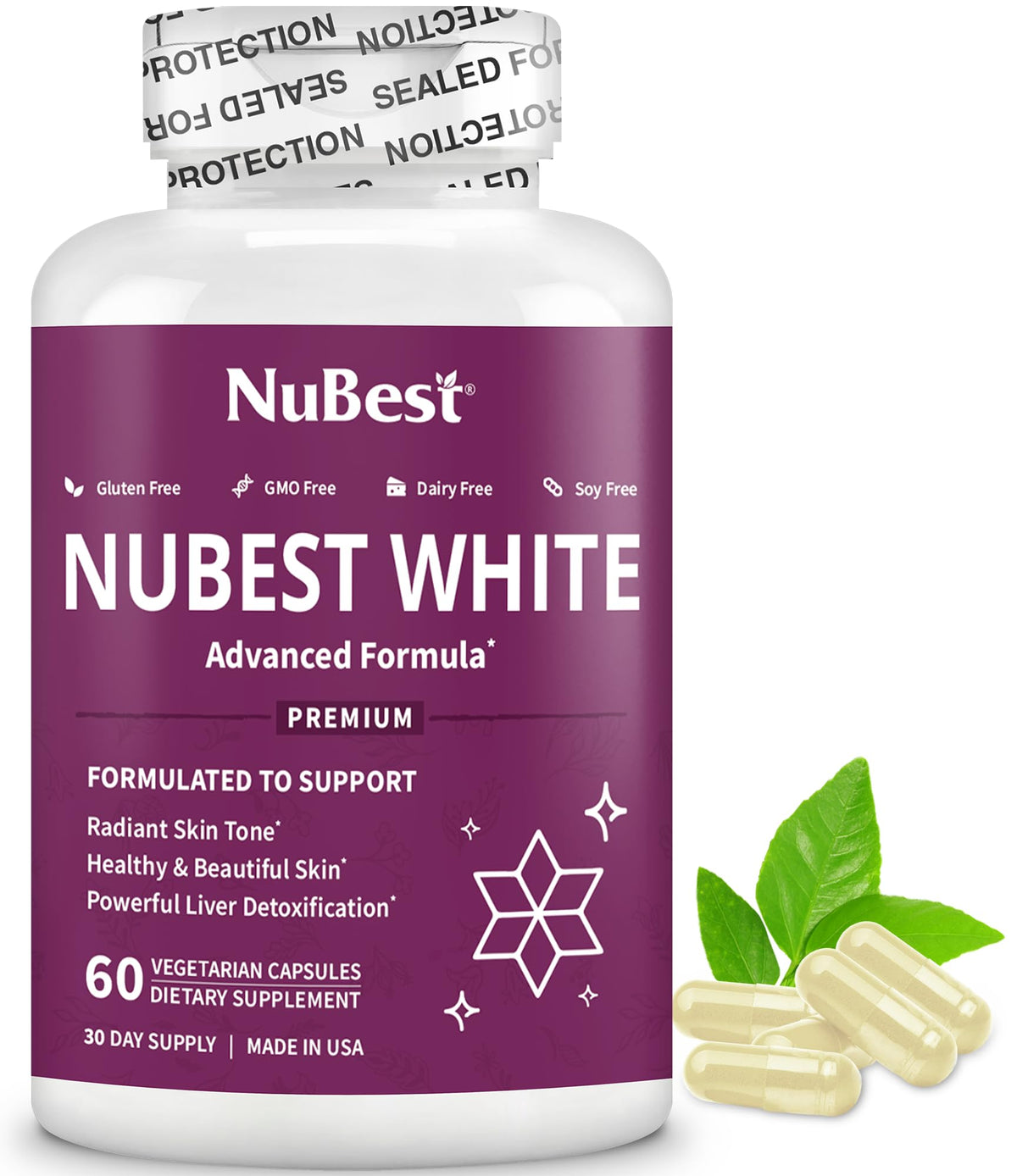 NuBest White - Glutathione 400mg & Milk Thistle Extract - Skin
