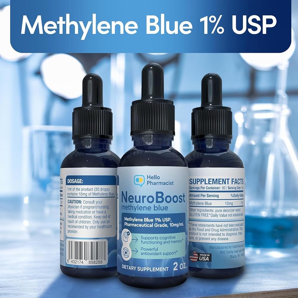 HelloPharmacist Methylene Blue 1% Liquid Brain Support - 2 oz - image 7