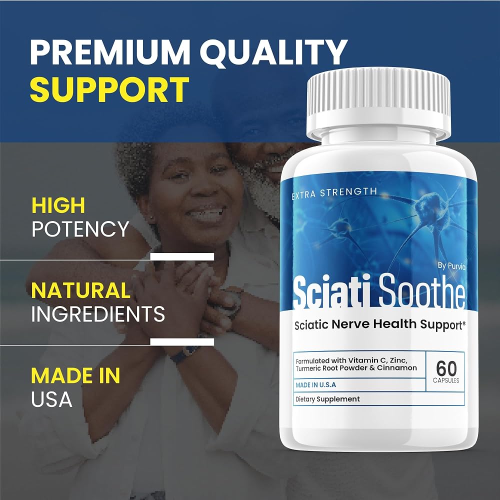 Purvia Sciatisoothe Nerve Health Support Capsules - 300 Count - image 4