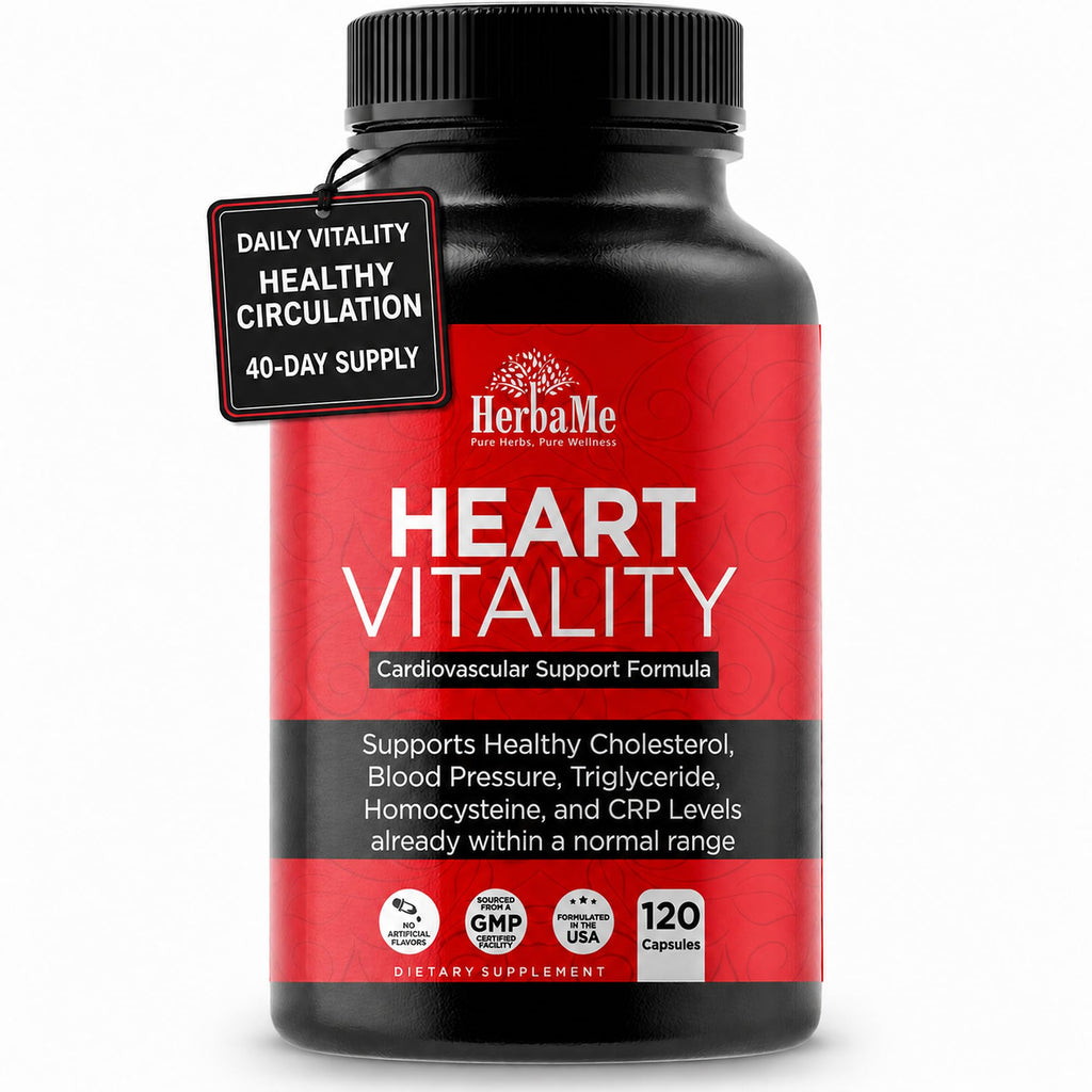 HerbaMe Heart Health Supplement for Circulation Support - 120 Capsules