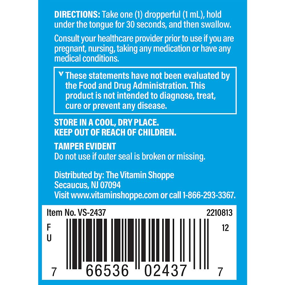 The Vitamin Shoppe Liquid B12 Methylcobalamin 1000 MCG - 2 oz - image 3