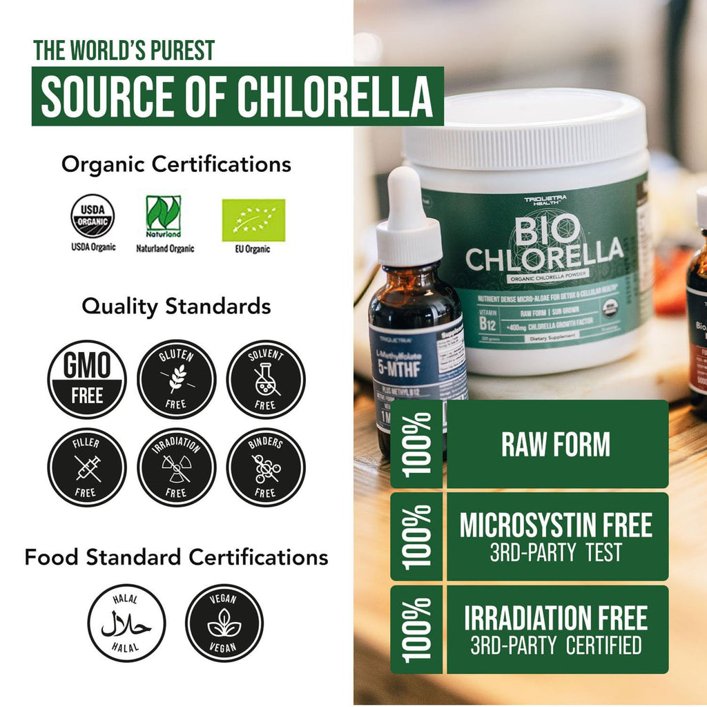 Triquetra Health Organic Chlorella Powder Raw Green Algae - 7.94 oz - image 3