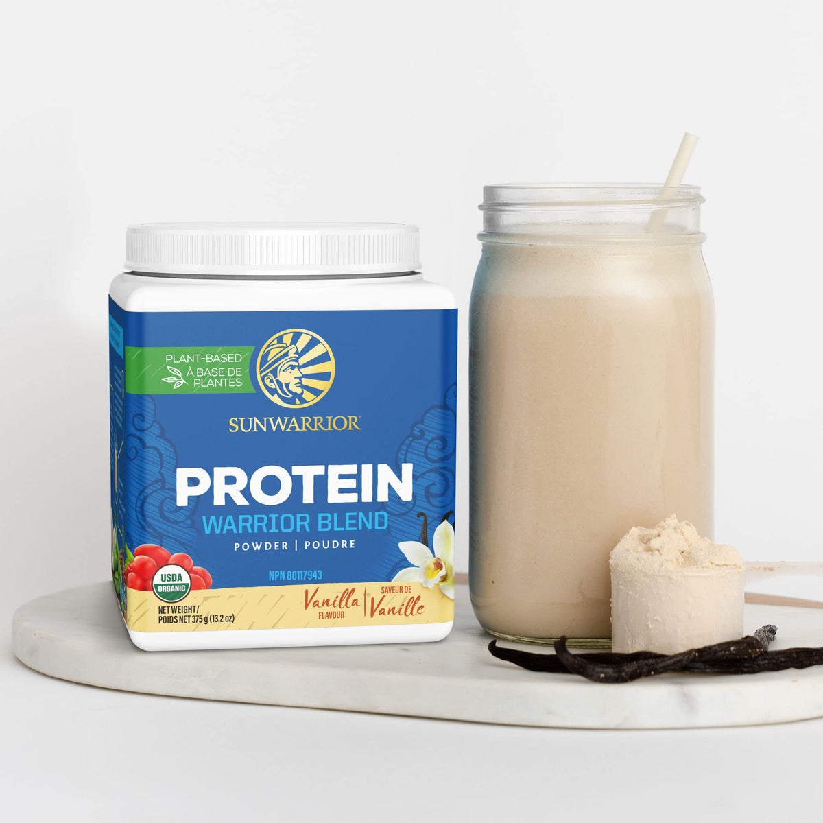 Sunwarrior Warrior Blend Plant-Based Protein Powder Vanilla - 15 Servings - image 4