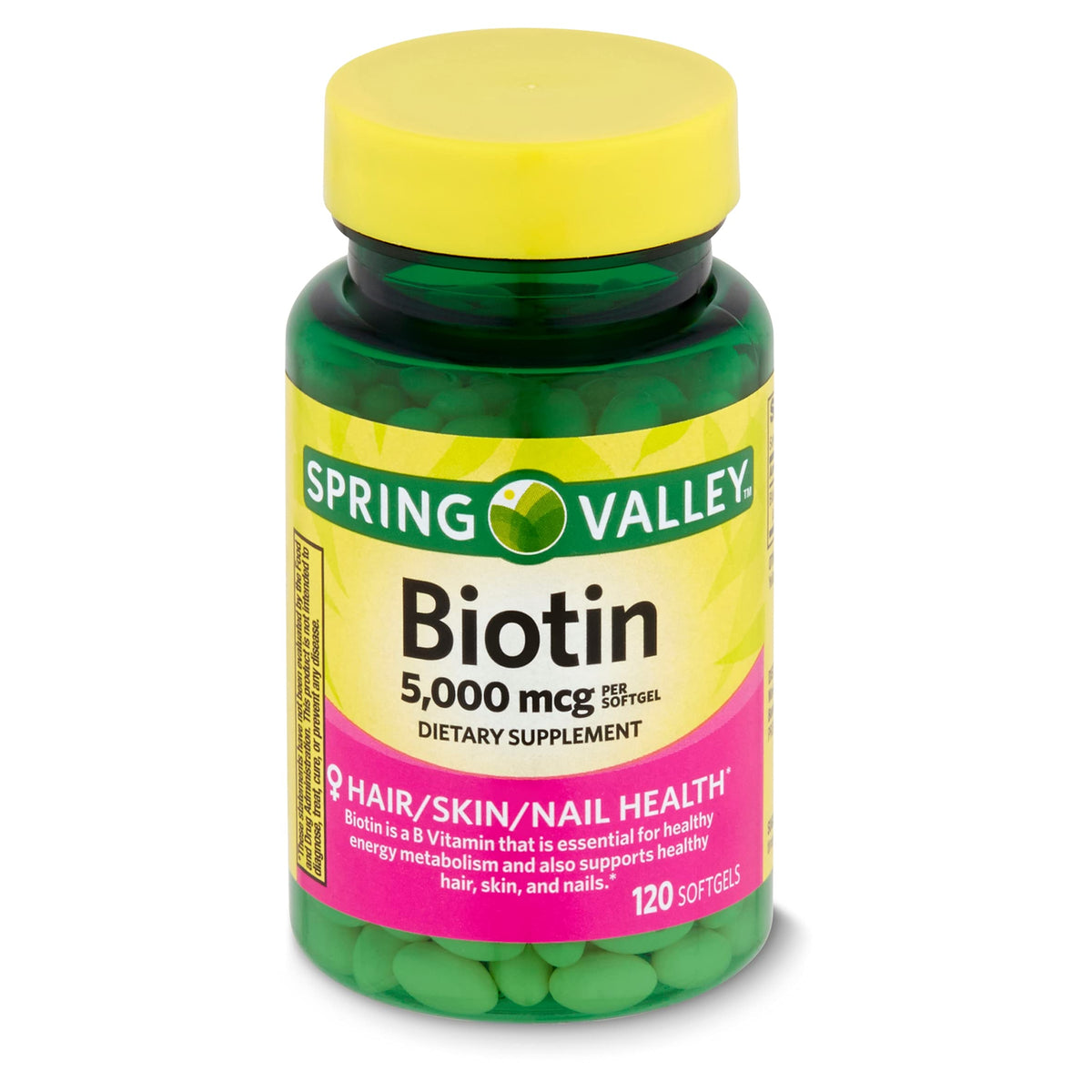 Spring Valley Biotin 5000 mcg Super Potency - 120 Softgels