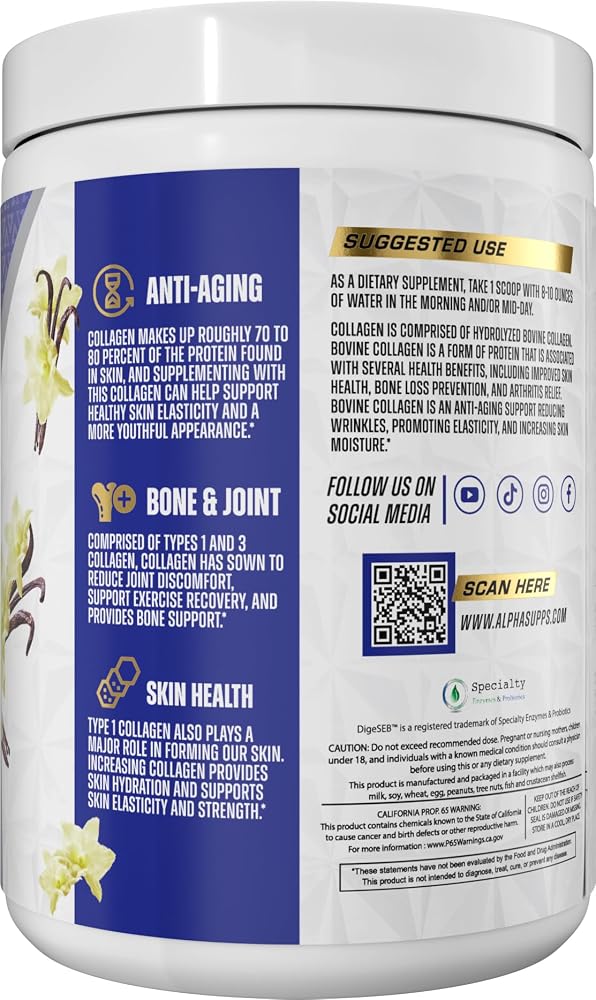 Alpha Supps Premium Hydrolyzed Collagen Protein Powder - Collagen
