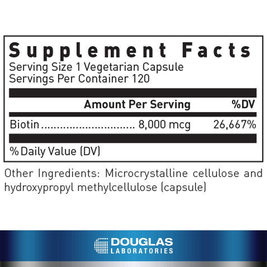 Douglas Laboratories Biotin 8 mg - 120 Capsules - image 2