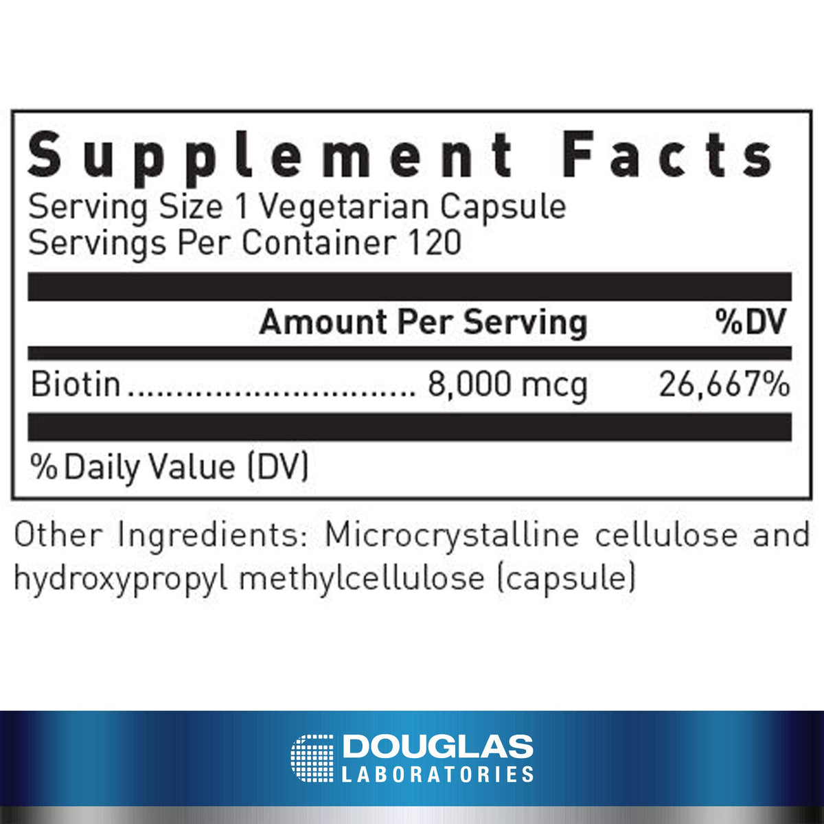 Douglas Laboratories Biotin 8 mg - 120 Capsules - image 2