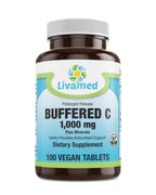 Livamed Buffered C 1,000 mg Vegetarian Tablets - 100 Count