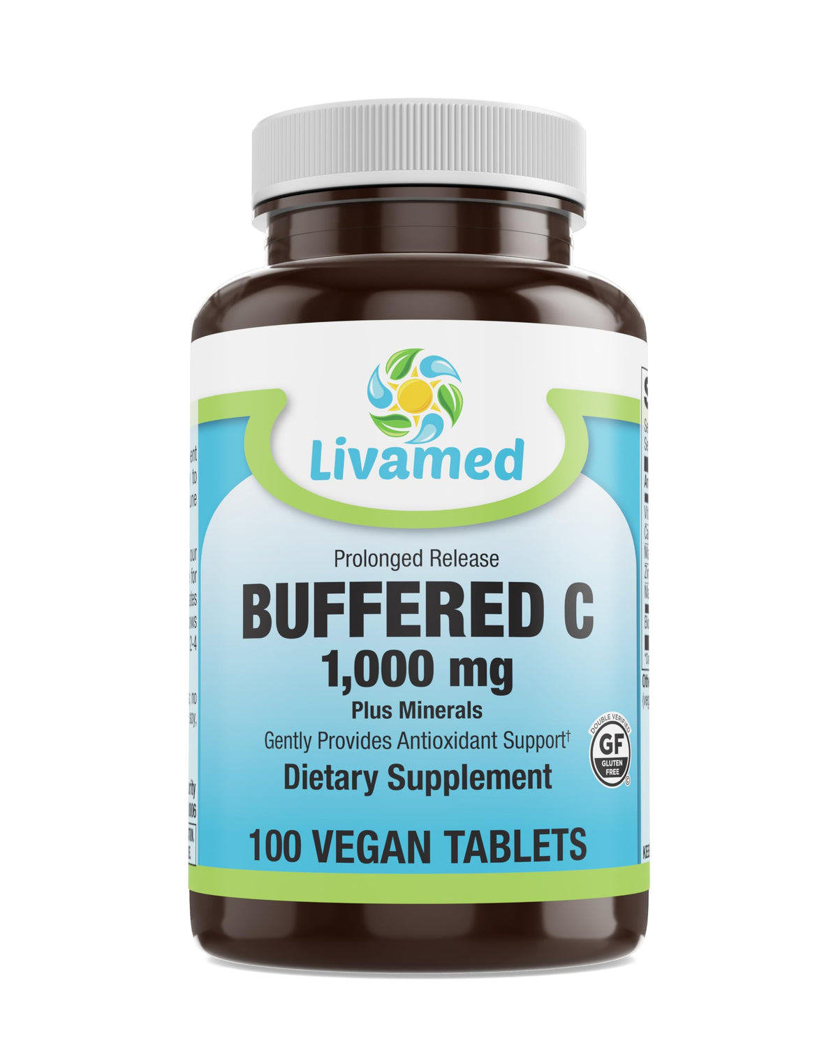 Livamed Buffered C 1,000 mg Vegetarian Tablets - 100 Count